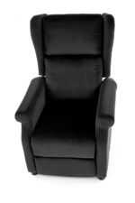 Fotel rozkładany AGUSTIN 2 75 cm czarny velvet BLUVEL z funkcją relax - obrazek 7