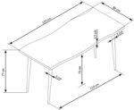 Stół LARSON MDF dąb naturalny / czarny do jadalni - obrazek 12