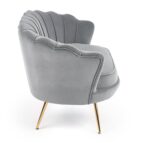 Fotel wypoczynkowy AMORINITO XL 127 cm popielaty velvet do salonu - obrazek 2