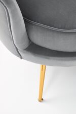 Fotel wypoczynkowy AMORINITO XL 127 cm popielaty velvet do salonu - obrazek 6