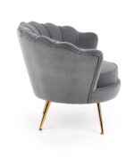 Fotel wypoczynkowy AMORINITO 81 cm popielaty velvet do salonu - obrazek 2