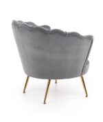 Fotel wypoczynkowy AMORINITO 81 cm popielaty velvet do salonu - obrazek 3