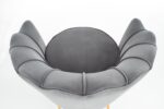 Fotel wypoczynkowy AMORINITO 81 cm popielaty velvet do salonu - obrazek 4