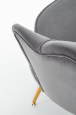 Fotel wypoczynkowy AMORINITO 81 cm popielaty velvet do salonu - obrazek 5
