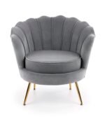 Fotel wypoczynkowy AMORINITO 81 cm popielaty velvet do salonu - obrazek 7