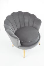 Fotel wypoczynkowy AMORINITO 81 cm popielaty velvet do salonu - obrazek 8