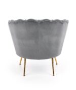 Fotel wypoczynkowy AMORINITO 81 cm popielaty velvet do salonu - obrazek 9