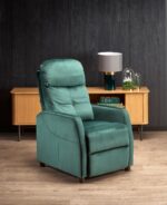 Fotel rozkładany FELIPE 2 64 cm zielony velvet z funkcją relax do salonu