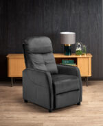 Fotel rozkładany FELIPE 2 64 cm czarny velvet z funkcją relax do salonu