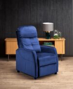 Fotel rozkładany FELIPE 2 64 cm granatowy velvet z funkcją relax do salonu