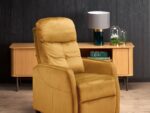 Fotel rozkładany FELIPE 2 64 cm musztardowy velvet z funkcją relax do salonu