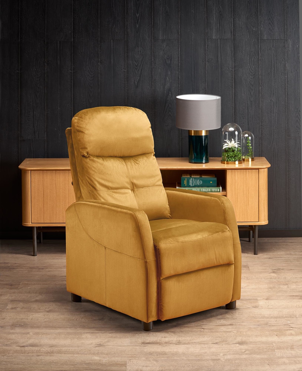 product-1048-1.jpg Fotel rozkładany FELIPE 2 64 cm musztardowy velvet z funkcją relax do salonu - obrazek 1