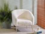 Fotel wypoczynkowy GRIFON 2 bouclé kremowy / naturalny do salonu