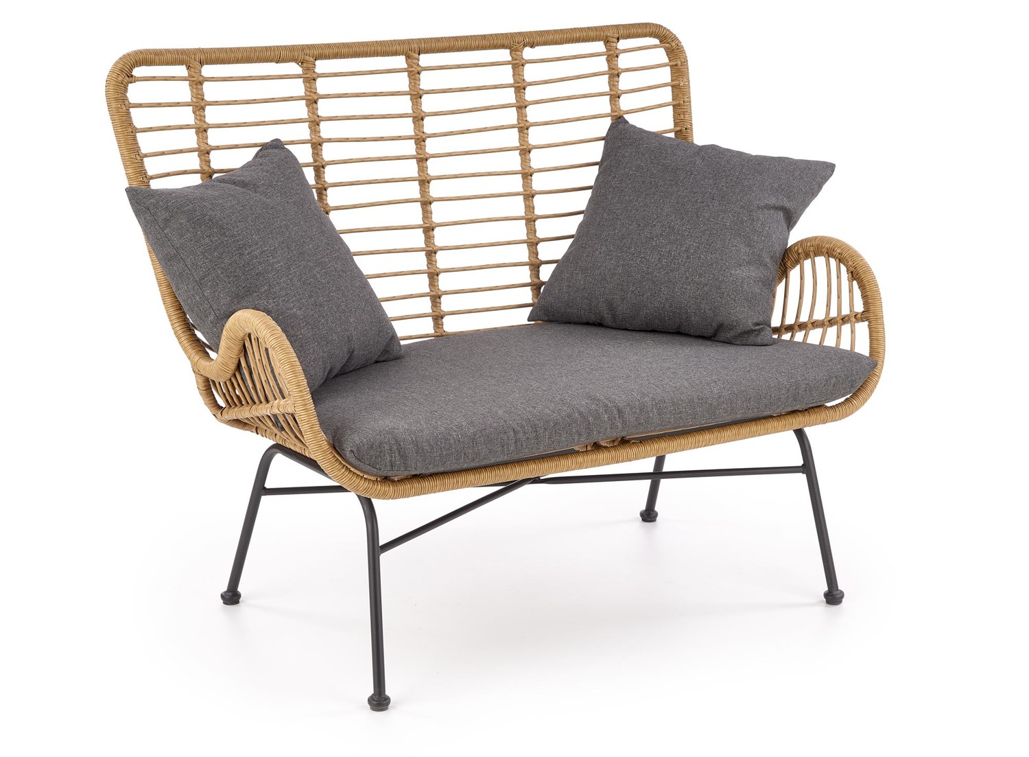 product-1258-1.jpg Sofa IKARO XL rattan syntetyczny naturalny / popielaty zestaw 2 szt do salonu - obrazek 1