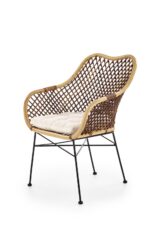 Krzesło K336 rattan naturalny naturalny / ciemny brąz do jadalni