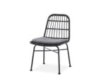 Krzesło K401 rattan syntetyczny czarny / popielaty do jadalni
