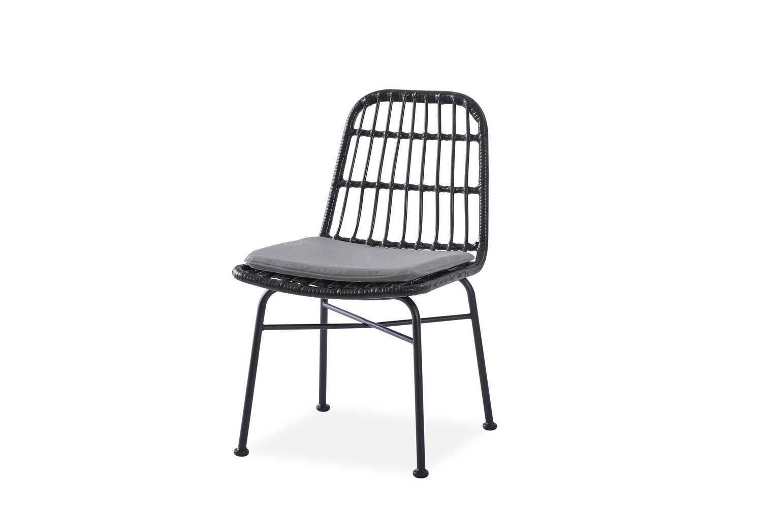 product-1628-1.jpg Krzesło K401 rattan syntetyczny czarny / popielaty do jadalni - obrazek 1