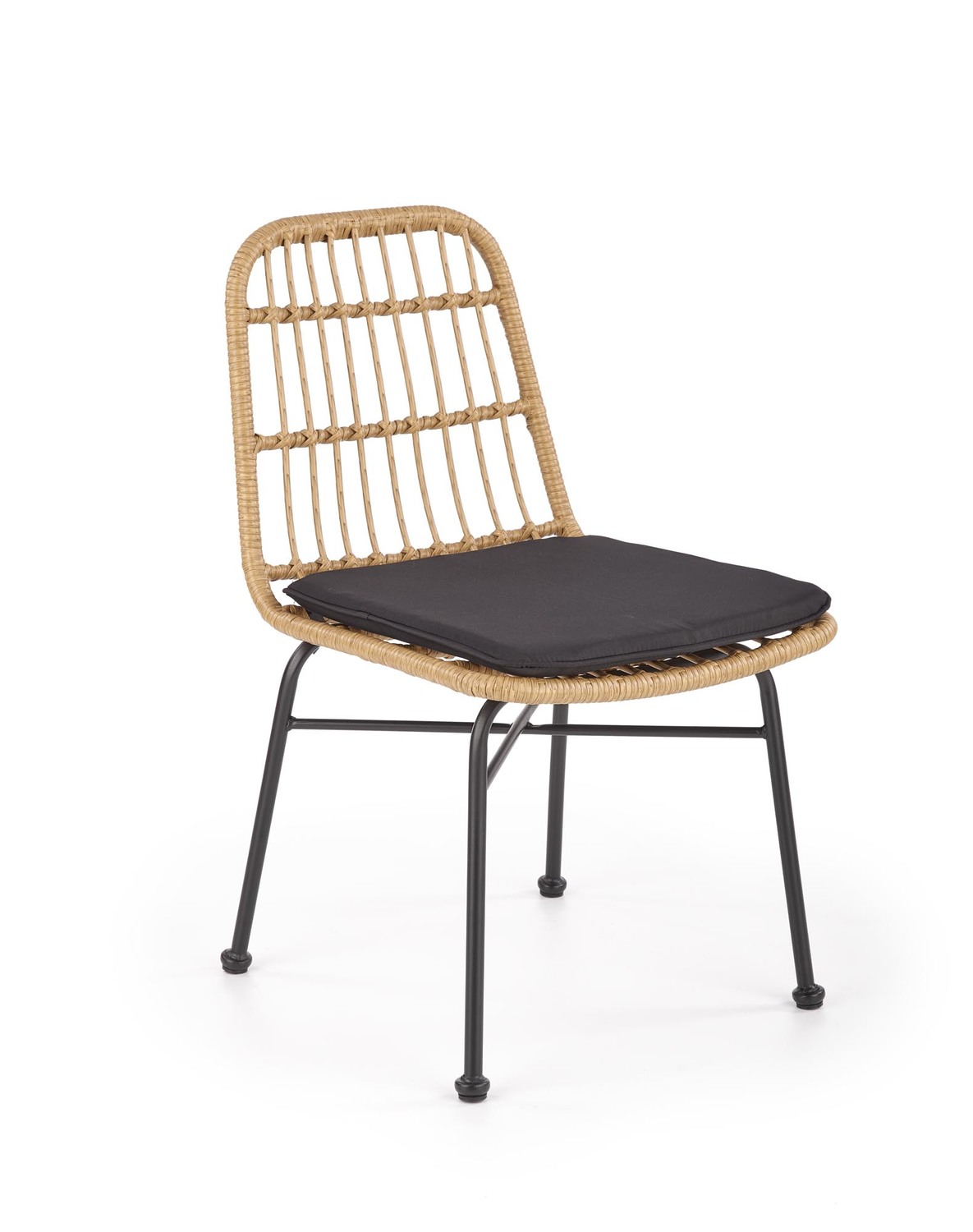 product-1629-1.jpg Krzesło K401 rattan syntetyczny naturalny / czarny do jadalni - obrazek 1