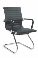 Fotel gabinetowy PRESTIGE SKID eco skóra czarny do biura