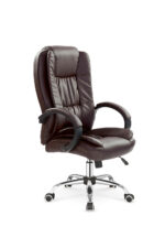 Fotel gabinetowy RELAX TILT eco skóra ciemny brąz do biura