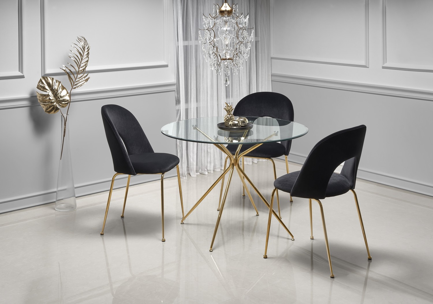 product-2259-1.jpg Stół RONDO 110x110 cm złoty szklany blat do jadalni - obrazek 1
