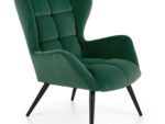 Fotel wypoczynkowy TYRION 75 cm ciemny zielony / zielony velvet do salonu