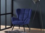 Fotel wypoczynkowy TYRION 75 cm granatowy velvet do salonu
