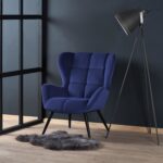 Fotel wypoczynkowy TYRION 75 cm granatowy velvet do salonu