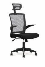 Fotel pracowniczy VALOR 64 cm popielaty / czarny do biura i gabinetu