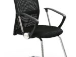 Fotel pracowniczy VIRE SKID 58 cm czarny do biura i gabinetu