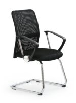 Fotel pracowniczy VIRE SKID 58 cm czarny do biura i gabinetu