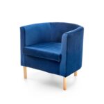Fotel wypoczynkowy CLUBBY 2 66 cm granatowy / naturalny velvet do salonu
