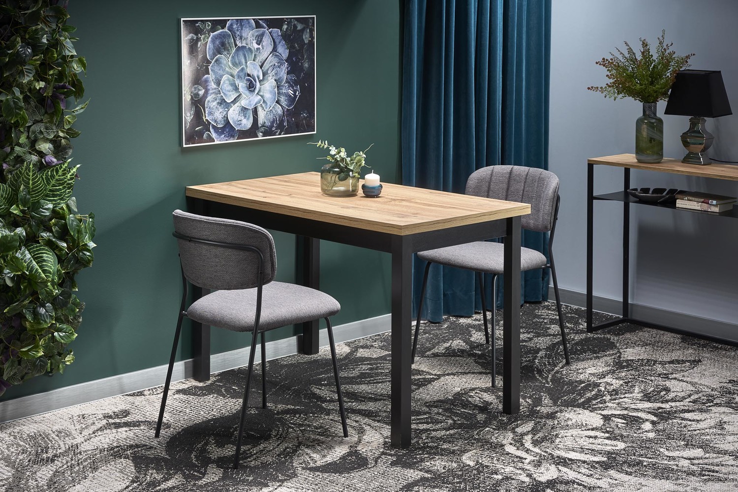 product-2736-1.jpg Stół COBALT 68x120 cm dąb wotan / czarny do jadalni - obrazek 1