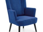 Fotel wypoczynkowy DELGADO 75 cm granatowy velvet do salonu