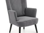 Fotel wypoczynkowy DELGADO 75 cm popielaty velvet do salonu
