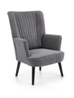 Fotel wypoczynkowy DELGADO 75 cm popielaty velvet do salonu