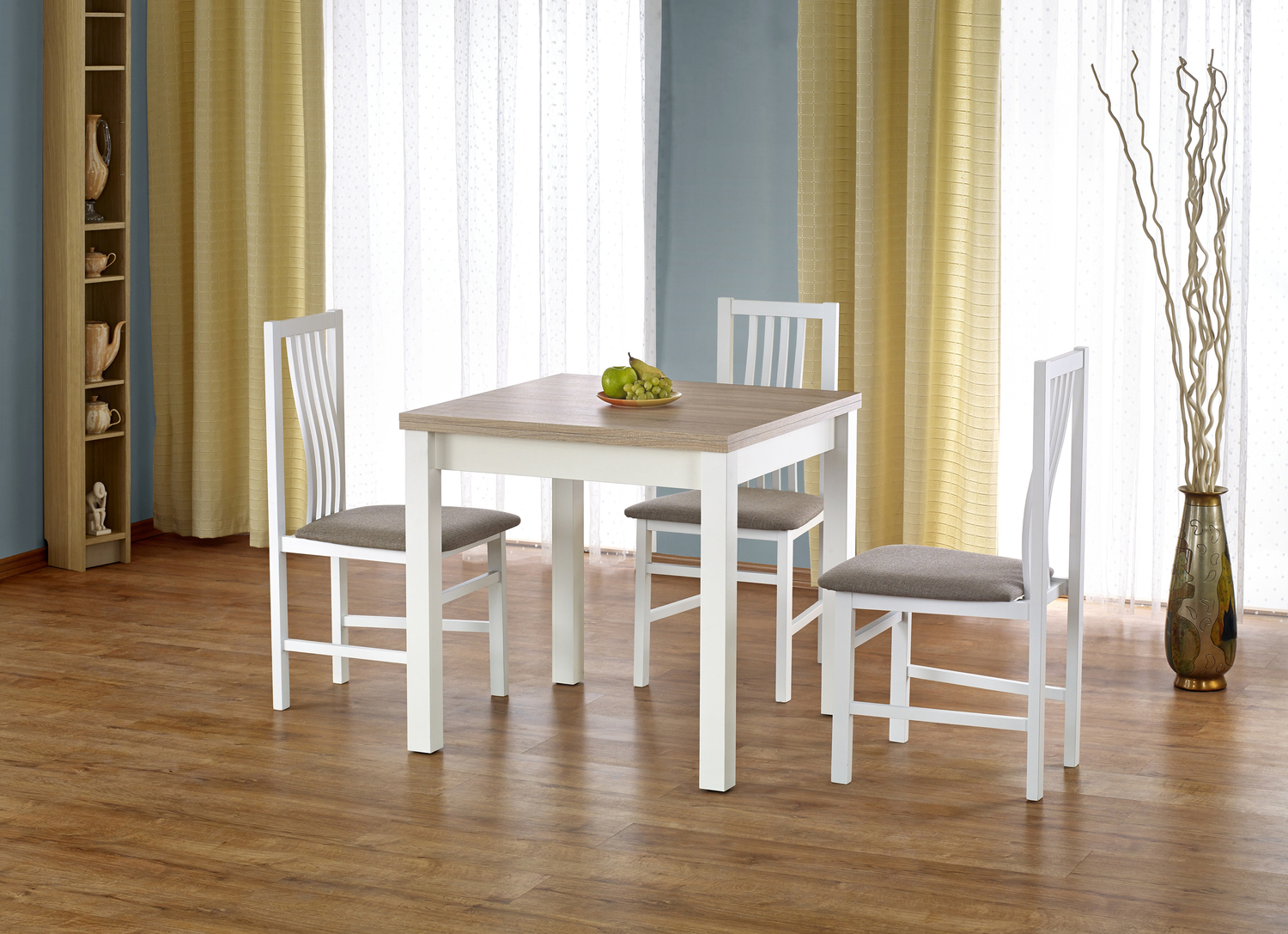 product-2780-1.jpg Stół rozkładany GRACJAN 80x80 - 160 cm dąb sonoma / biały do jadalni - obrazek 1