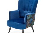 Fotel wypoczynkowy PAGONI 67 cm granatowy / czarny velvet do salonu