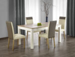 Stół rozkładany SEWERYN 160/300 cm 90x160 - 300 cm dąb sonoma / biały MDF do jadalni