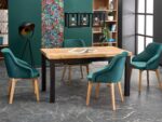Stół rozkładany TIAGO 80x140 - 220 cm dąb craft / czarny do jadalni