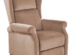 Fotel rozkładany AGUSTIN 2 75 cm beżowy velvet BLUVEL z funkcją relax do salonu