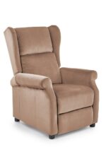 Fotel rozkładany AGUSTIN 2 75 cm beżowy velvet BLUVEL z funkcją relax do salonu