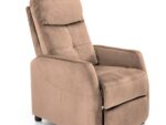 Fotel rozkładany FELIPE 2 64 cm beżowy velvet z funkcją relax do salonu