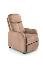 Fotel rozkładany FELIPE 2 64 cm beżowy velvet z funkcją relax do salonu