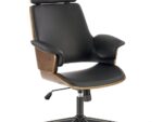 Fotel gabinetowy WEBER 65 cm orzechowy / czarny do biura i gabinetu
