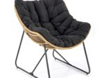 Fotel wypoczynkowy WHISPER 81 cm naturalny / czarny do salonu