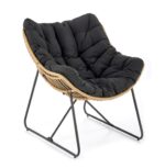 Fotel wypoczynkowy WHISPER 81 cm naturalny / czarny do salonu