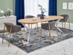 Stół rozkładany PERONI 100x100 - 250 cm dąb złoty / biały do jadalni