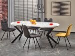 Stół rozkładany PERONI 100x100 - 250 cm czarny / biały do jadalni