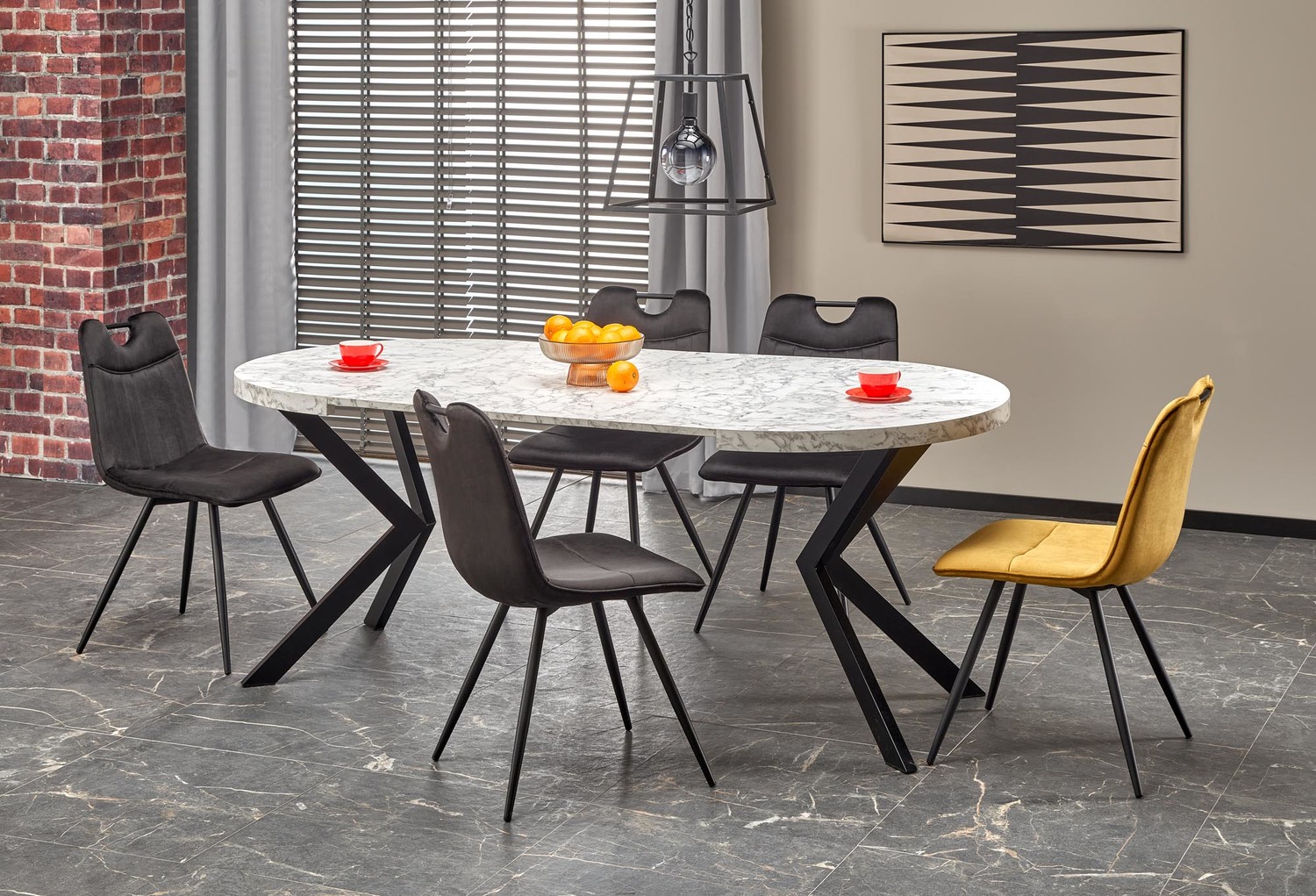 product-3878-1.jpg Stół rozkładany PERONI 100x100 - 250 cm czarny / biały do jadalni - obrazek 1